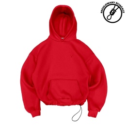 daily hoodie red ściągnięta