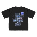 Electronics boxy tee black