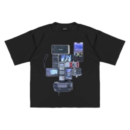Electronics boxy tee black