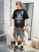 Electronics boxy tee black
