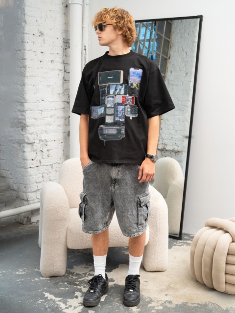 Electronics boxy tee black Electronics boxy tee black