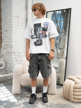 Electronics boxy tee white