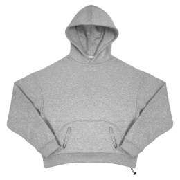 basic signature cut hoodie gray