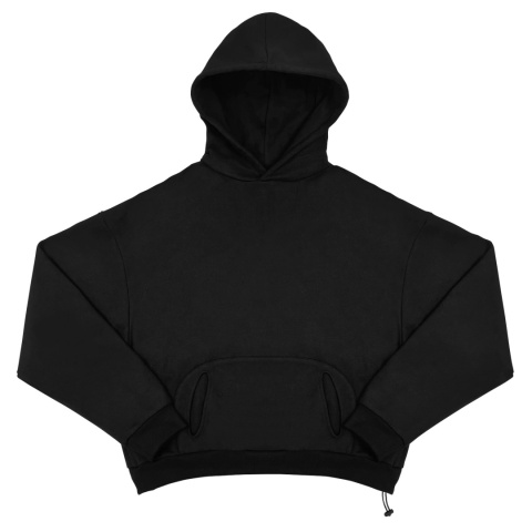 Basic signature cut hoodie (black)