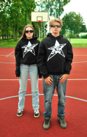 Star signature cut hoodie (black)