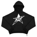 Star signature cut hoodie (black)