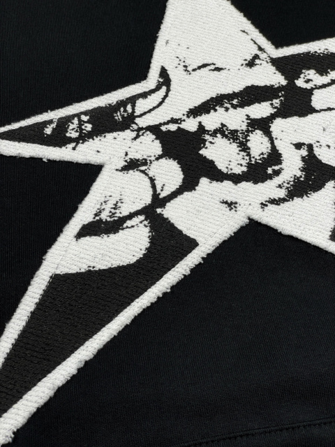 Star signature cut hoodie (black) Star signature cut hoodie (black)