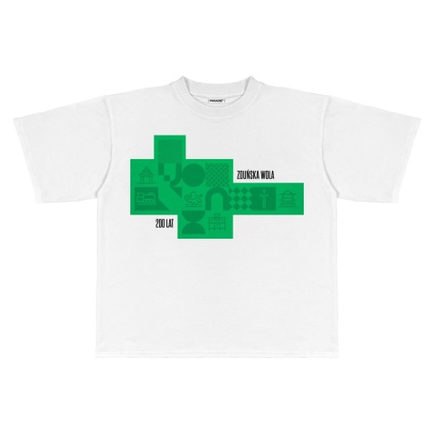 "ZDW GREEN" tee white