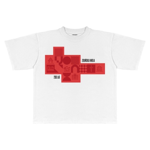 "ZDW RED" tee white