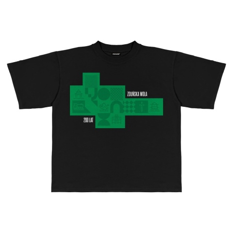 "ZDW GREEN" tee black front